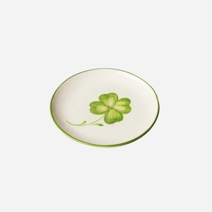 Wish Me Luck Green Bread Plate, Set of 6