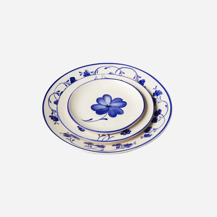 Wish Me Luck Blue Bread Plate, Set of 6