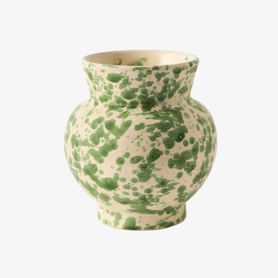 Speckled Green and White Vase