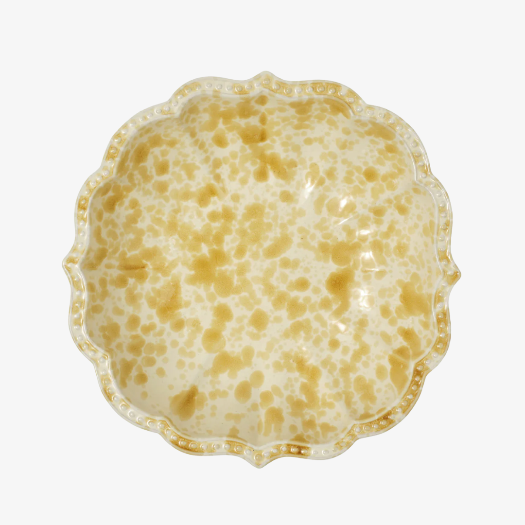Speckled Yellow Serving Bowl