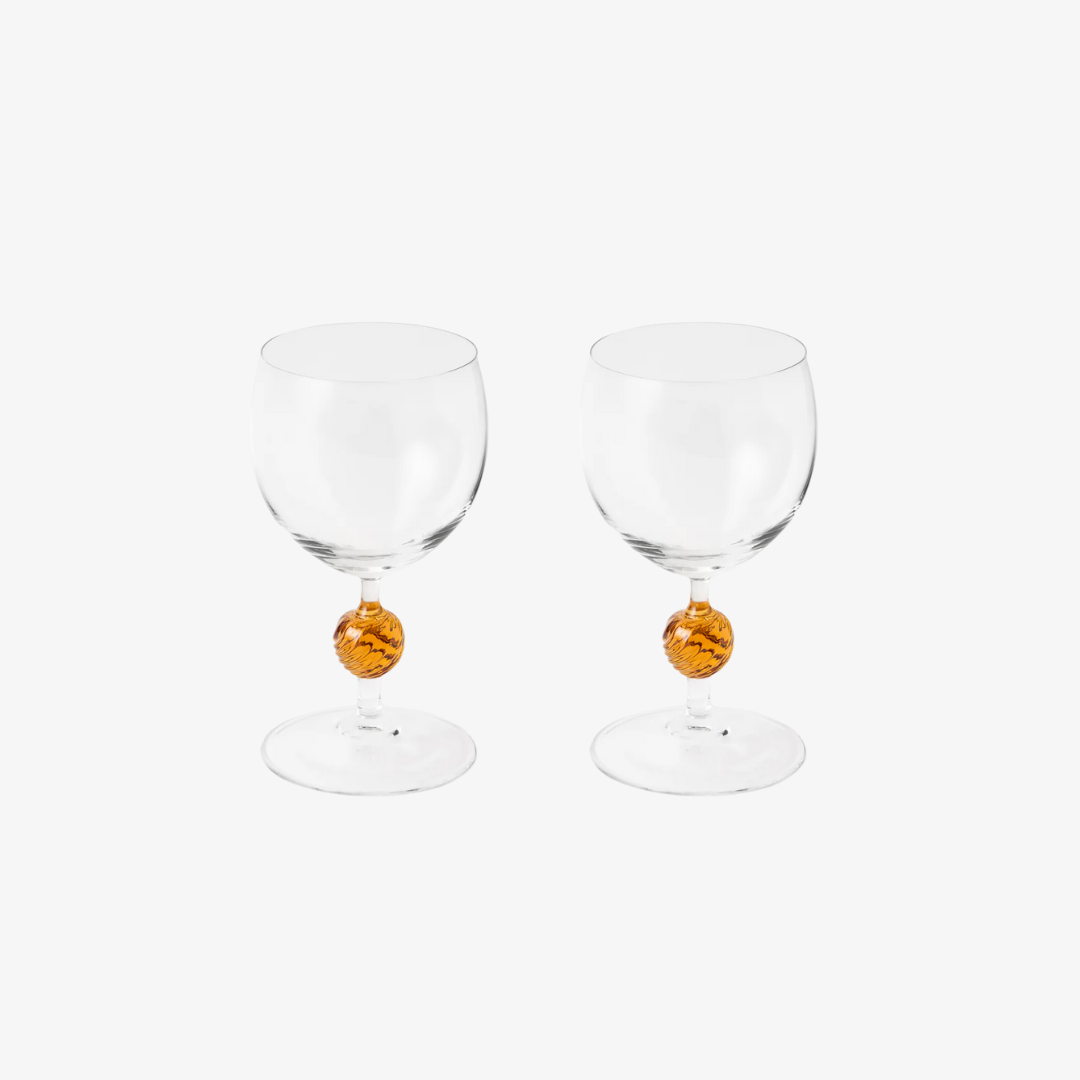 Demetra Ochre Wine Glass, Set of 2