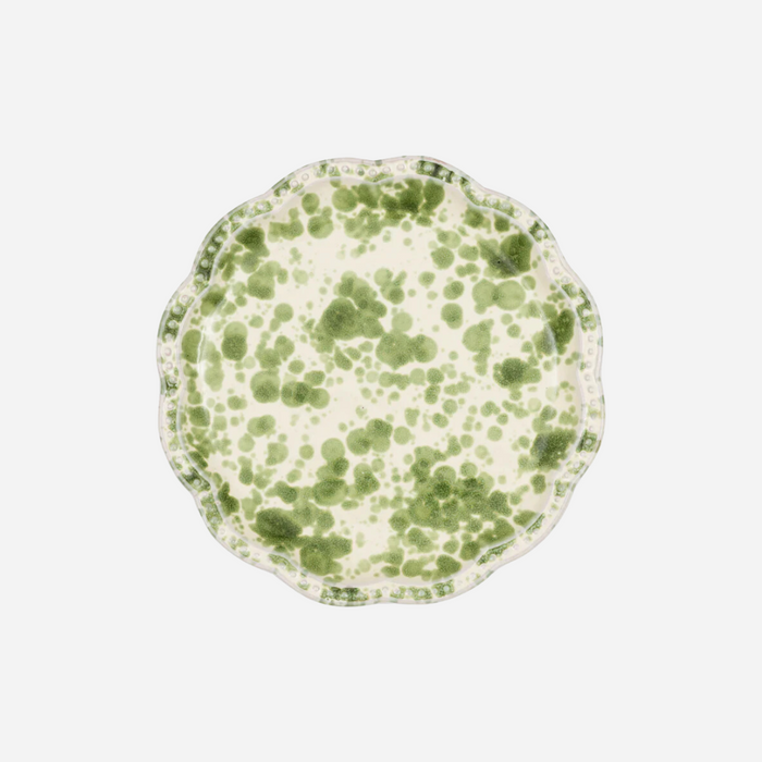 Speckled Green and White Dinner Plate