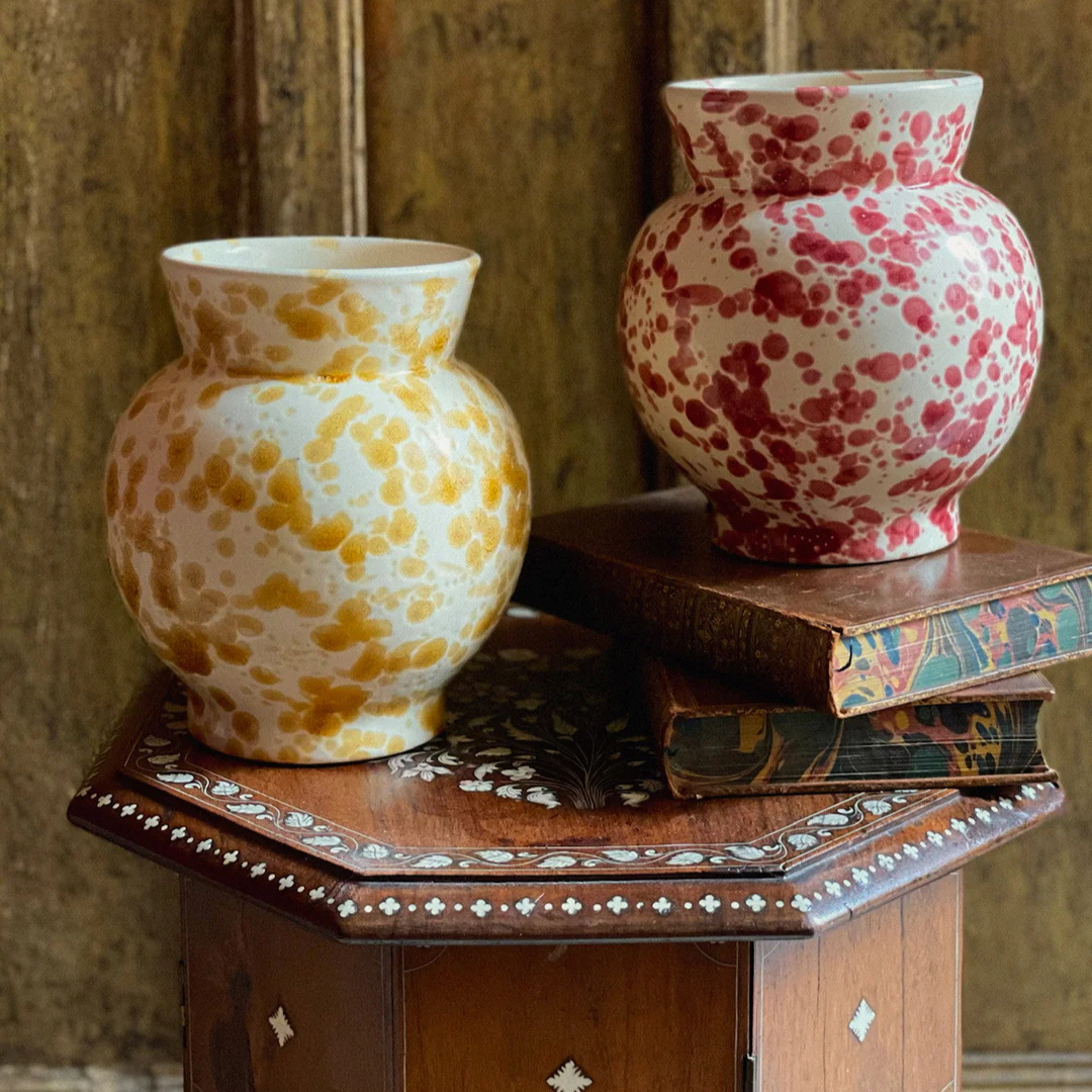 Speckled Yellow Vase