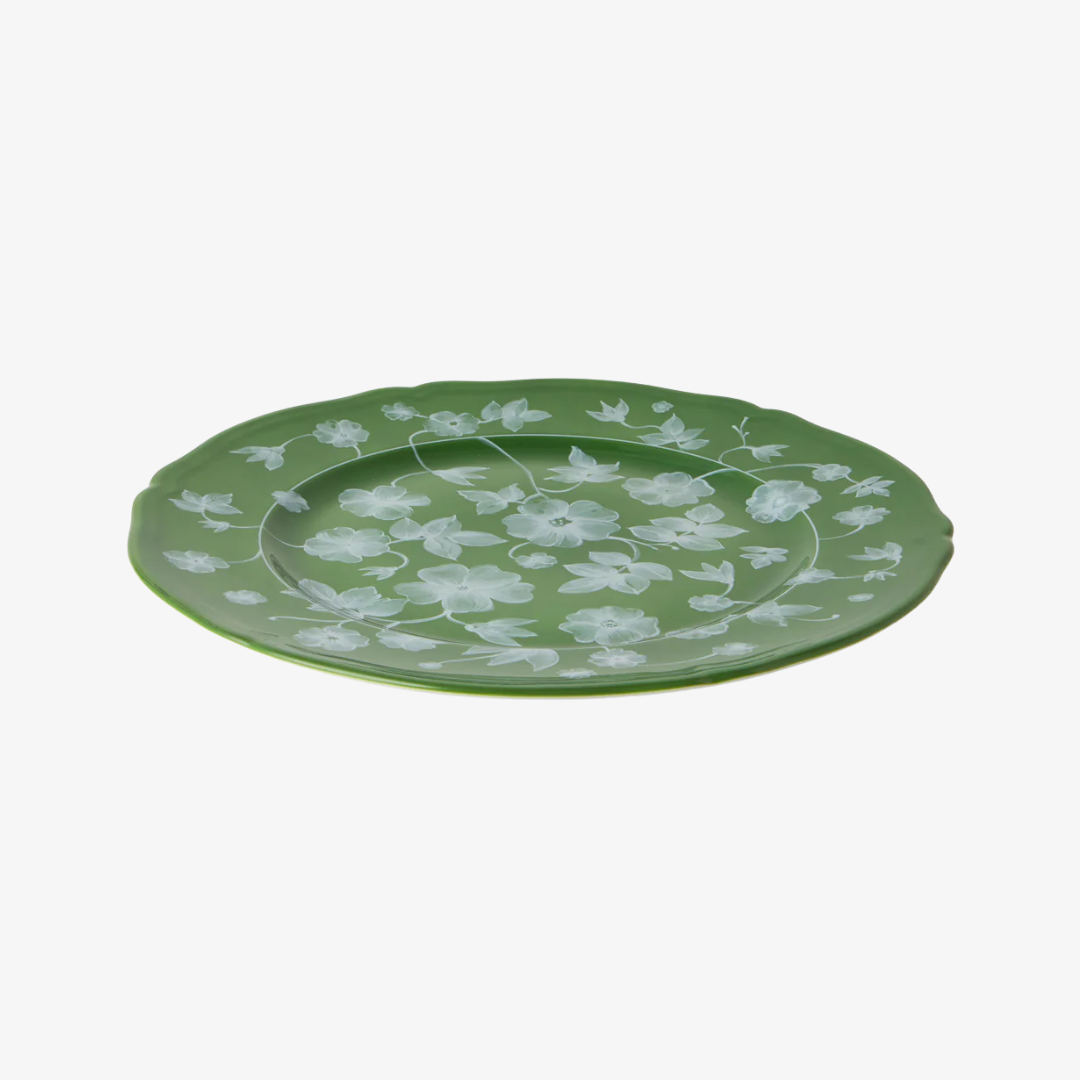 Floral Green Charger Plate, Set of 4