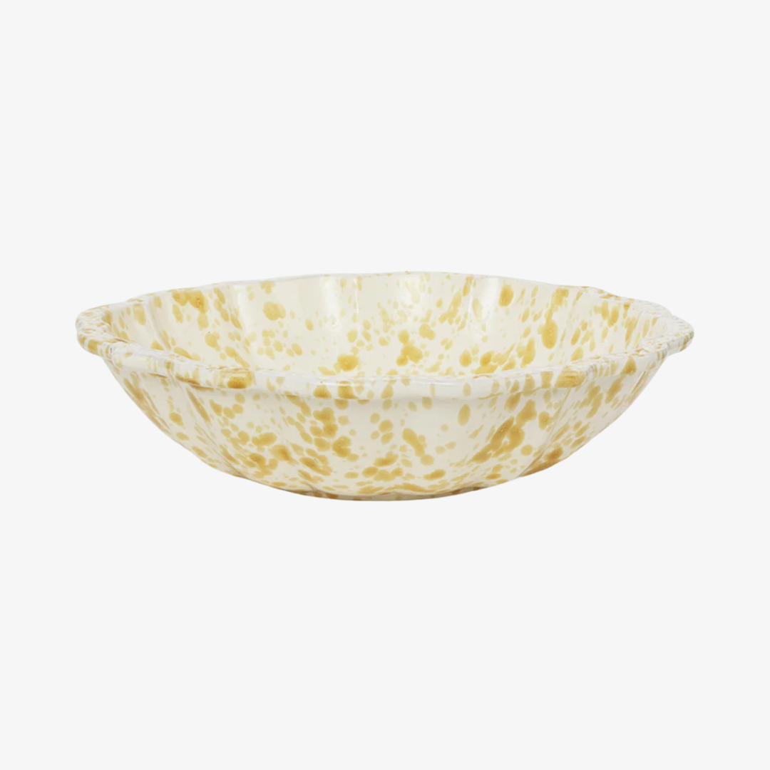 Speckled Yellow Serving Bowl