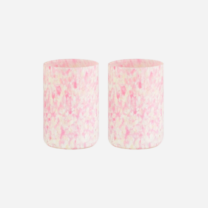 Macchia Ivory & Pink Tumblers, Set of 2