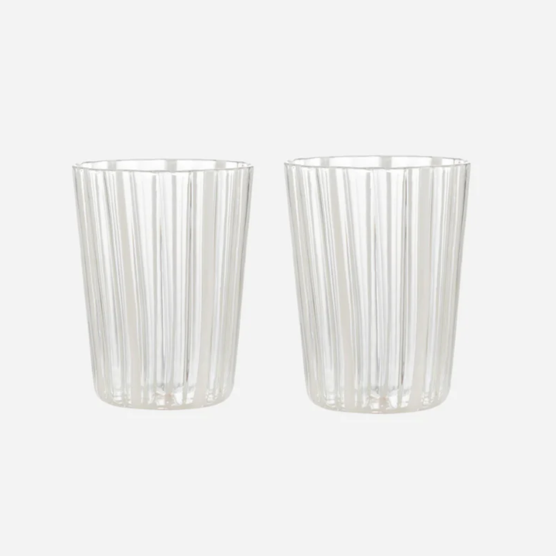 Carlos White Glass Tumbler, Set of 2
