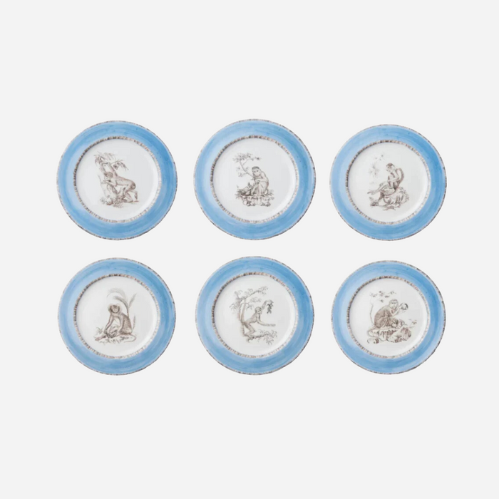 Blue Monkeys Plates, Designs 1-6