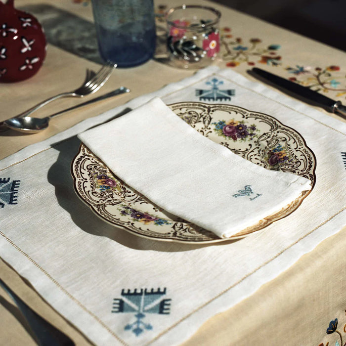 Ottoman Carnation Navy Placemat, Set of 4