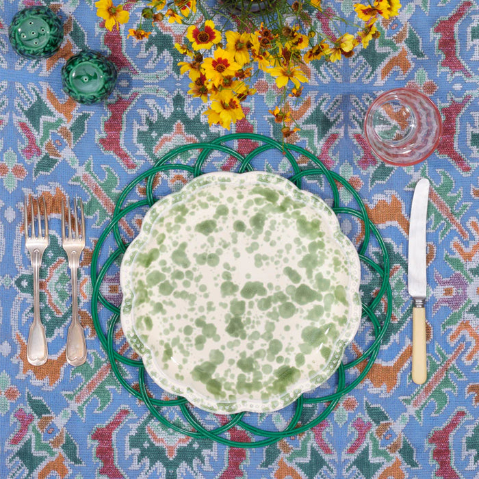 Speckled Green and White Dinner Plate