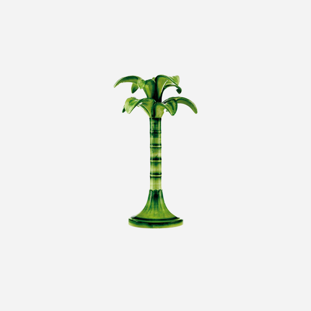 Medium Green Palm Tree Candlestick