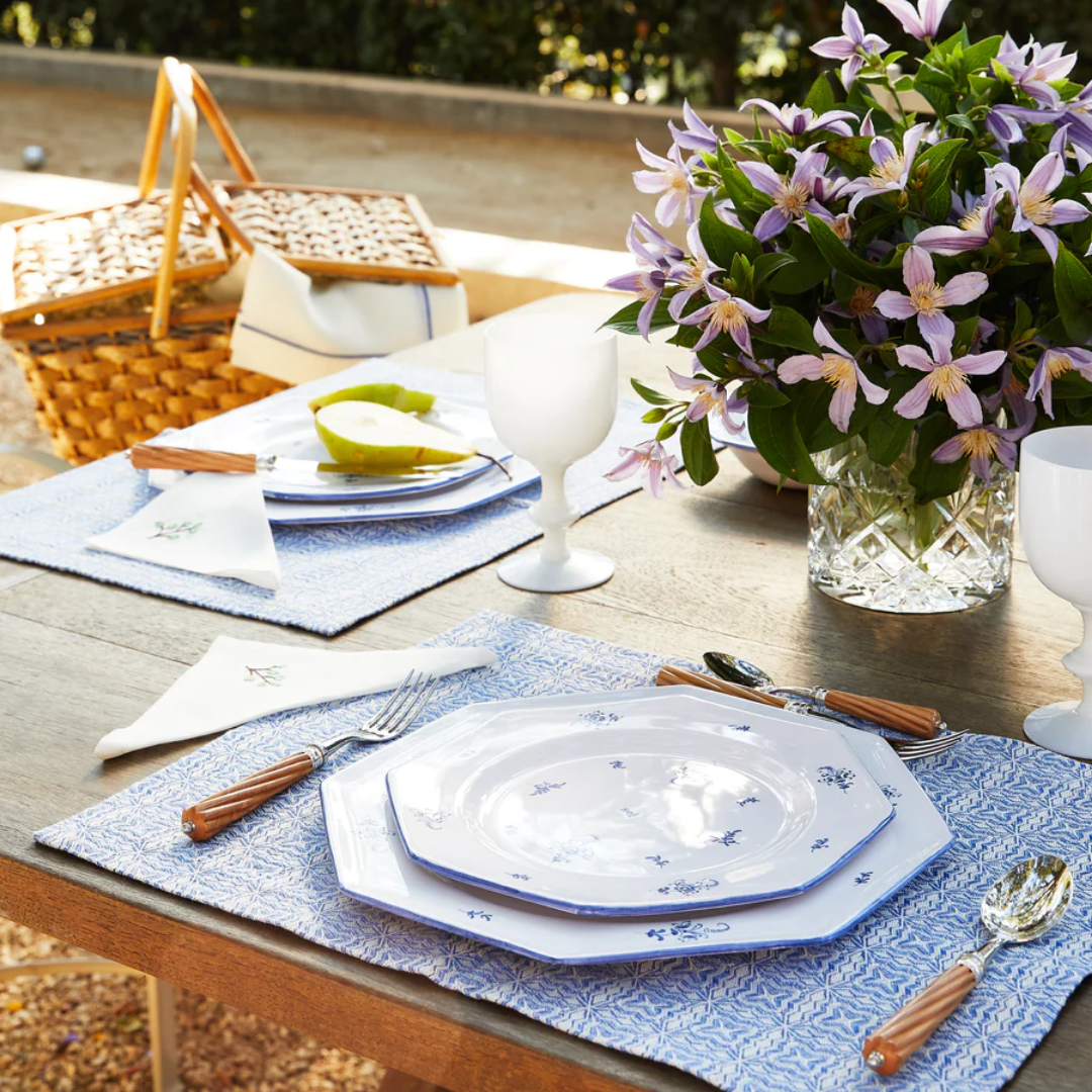 Brindille Salad Plate, Blue Moustiers, Set of 2