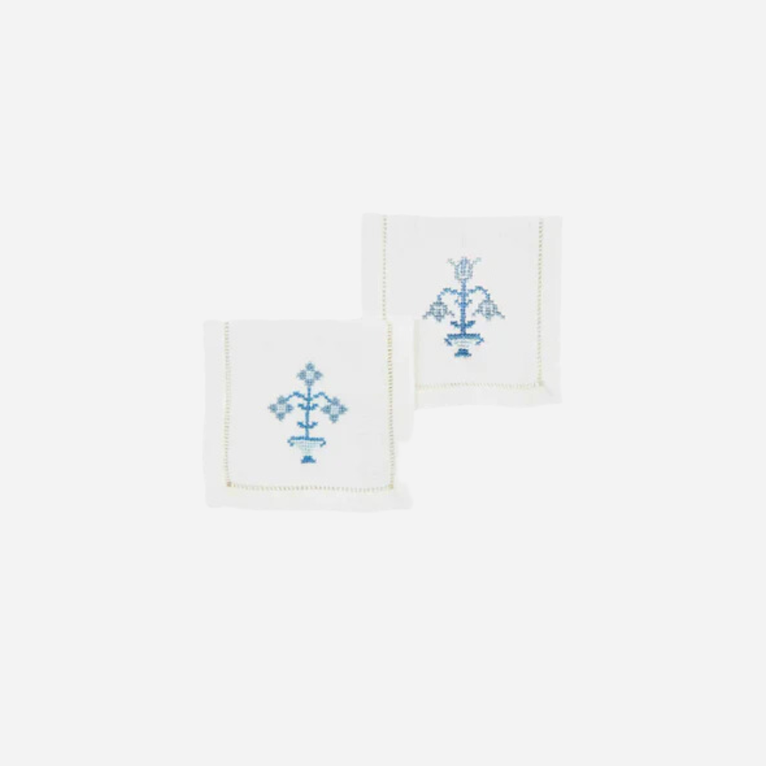 Sampler Bouquet Mezze Blue Cocktail Napkin, Set of 6