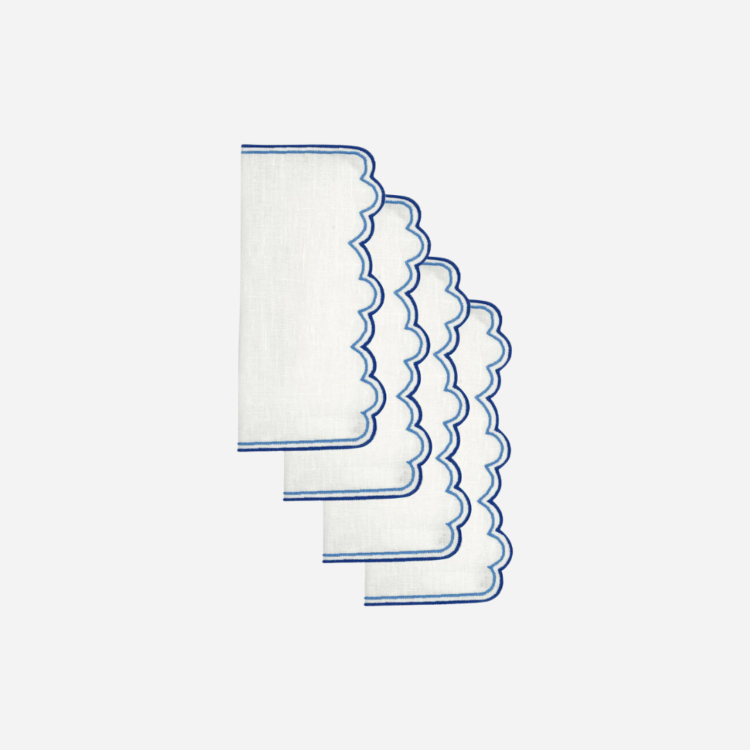 Escamas Azul Cocktail Napkins, Set of 4