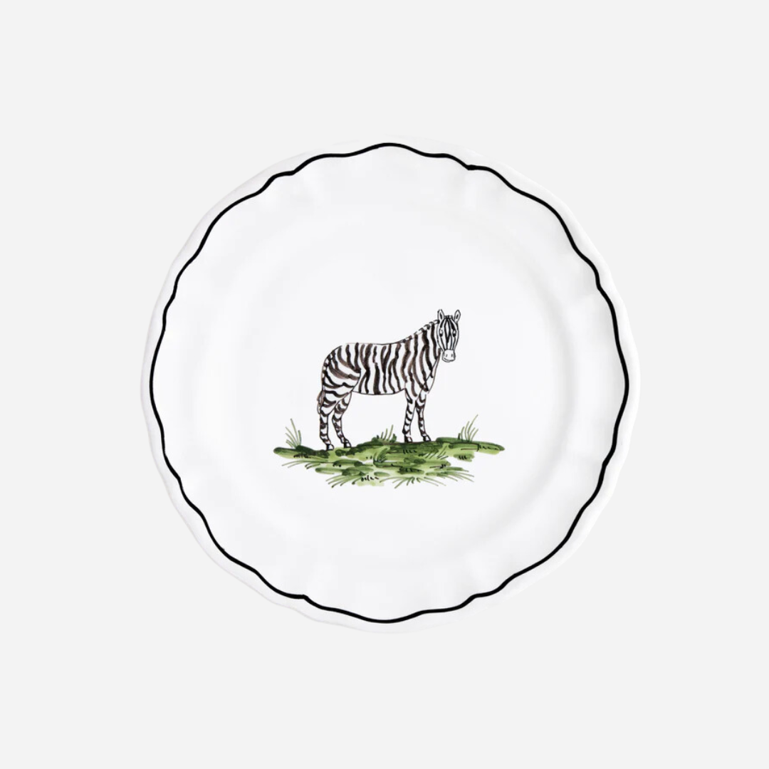 La Savane Zebra Salad Plate, Set of 2