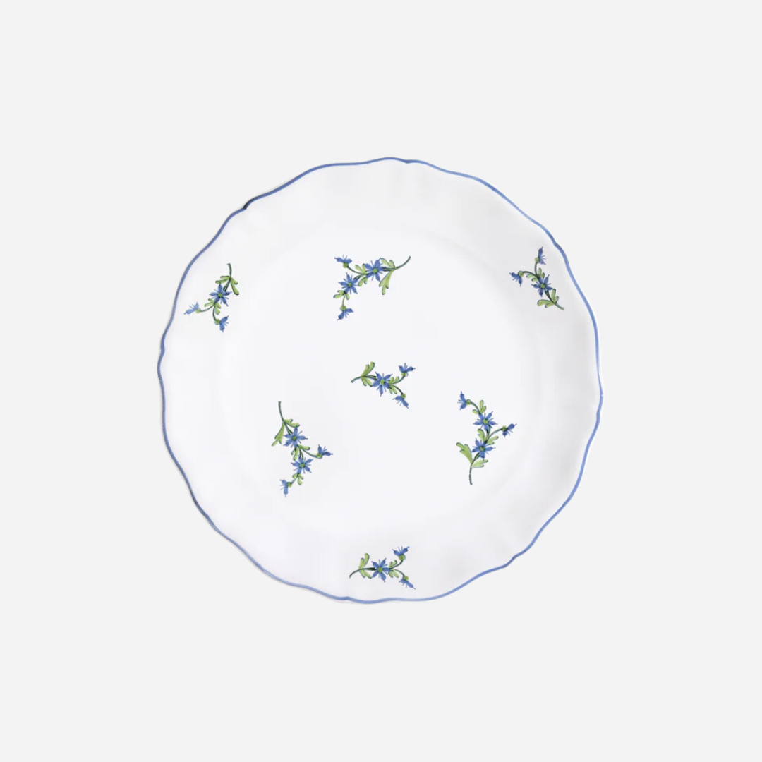 Les Bleuets Salad Plate, Blue and Green, Set of 2