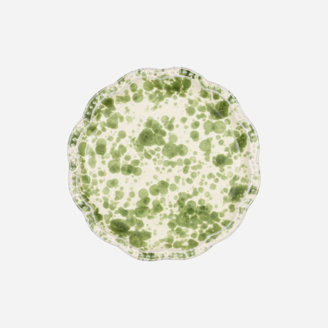 Speckled Green and White Dinner Plate, Set of 4