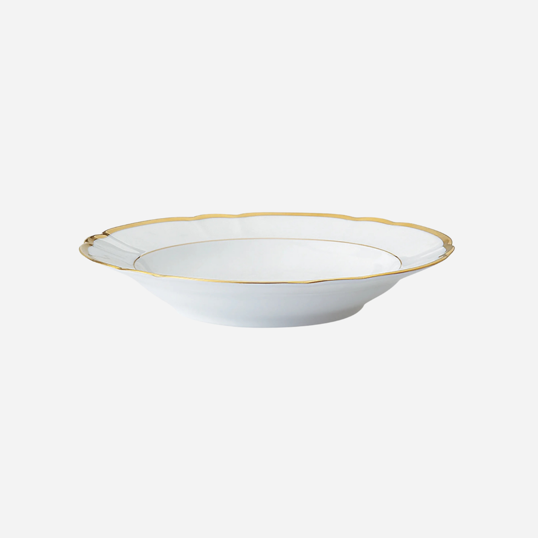 Colette Gold Rim Soup Plate, Set of 4