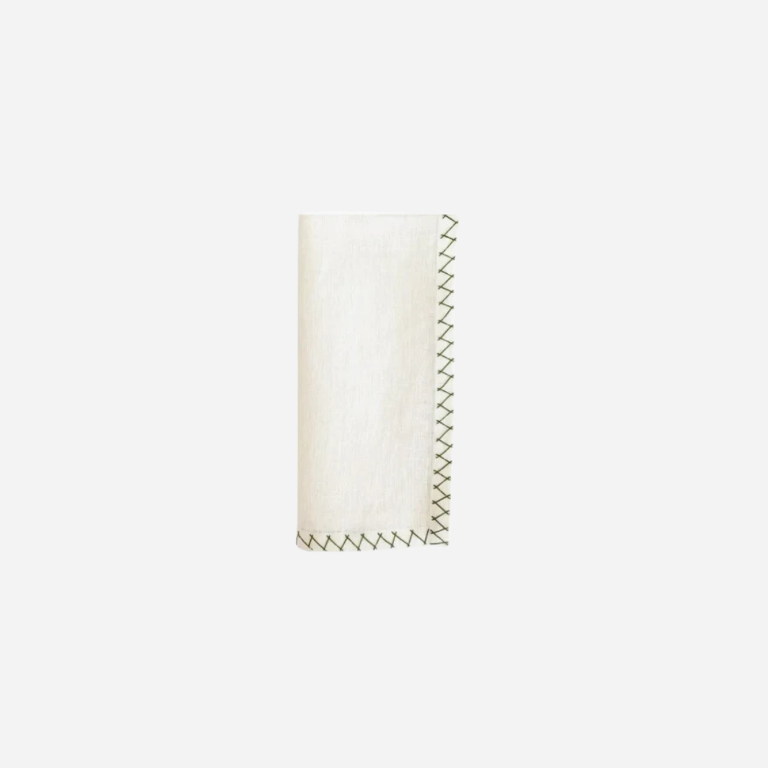 Zig Zag Green Napkin, Set of 4