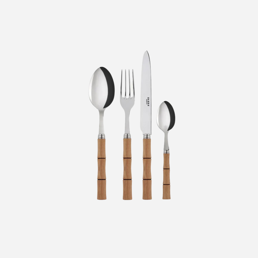 Bamboo Light Press Wood 8-Piece Cutlery Set