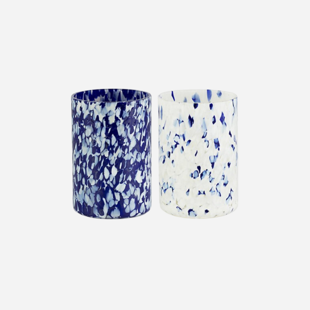 Macchia Blue & Ivory Mix Tumblers, Set of 2