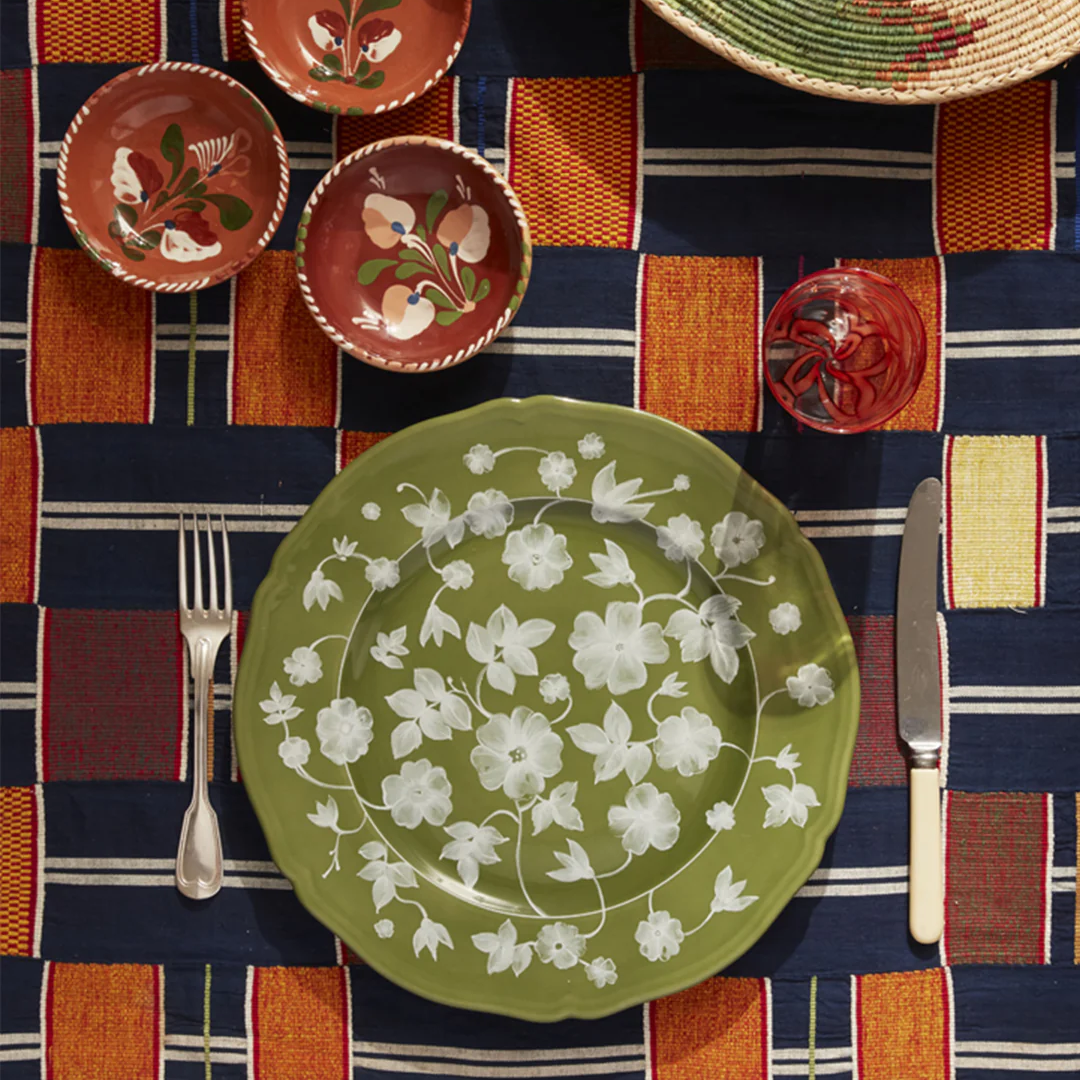 Floral Green Charger Plate, Set of 4