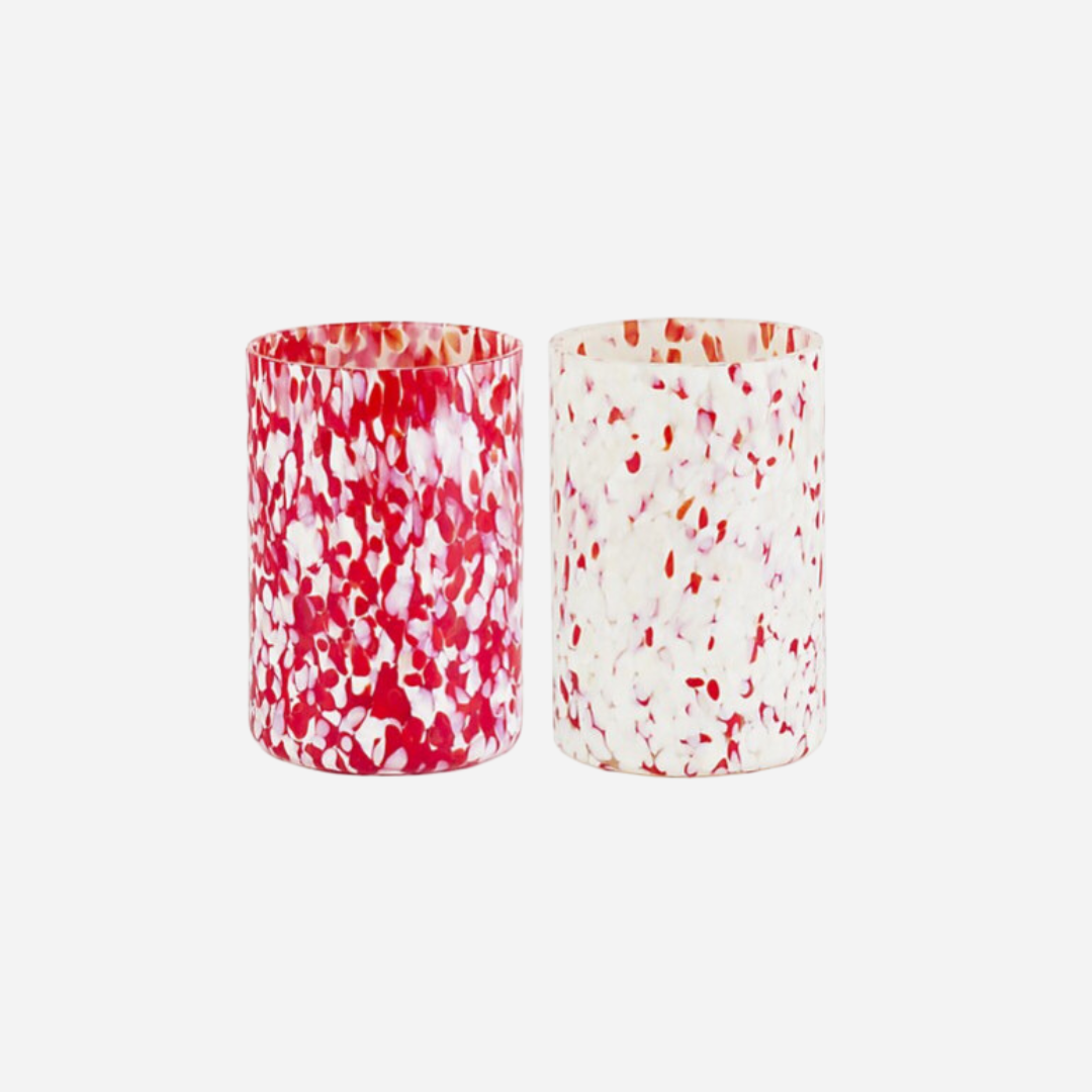 Macchia Red & Ivory Mix Tumblers, Set of 2