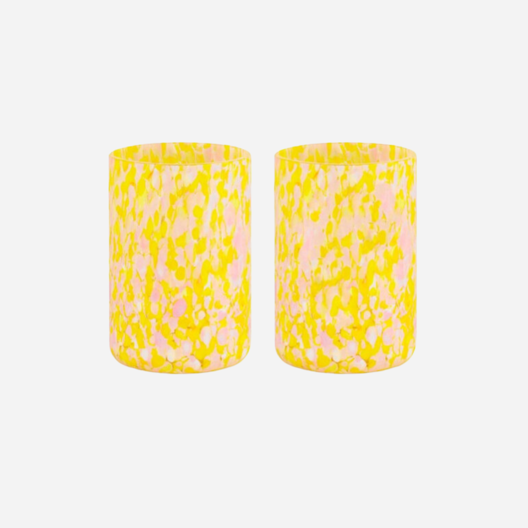 Macchia Yellow & Pink Mix Tumblers, Set of 2