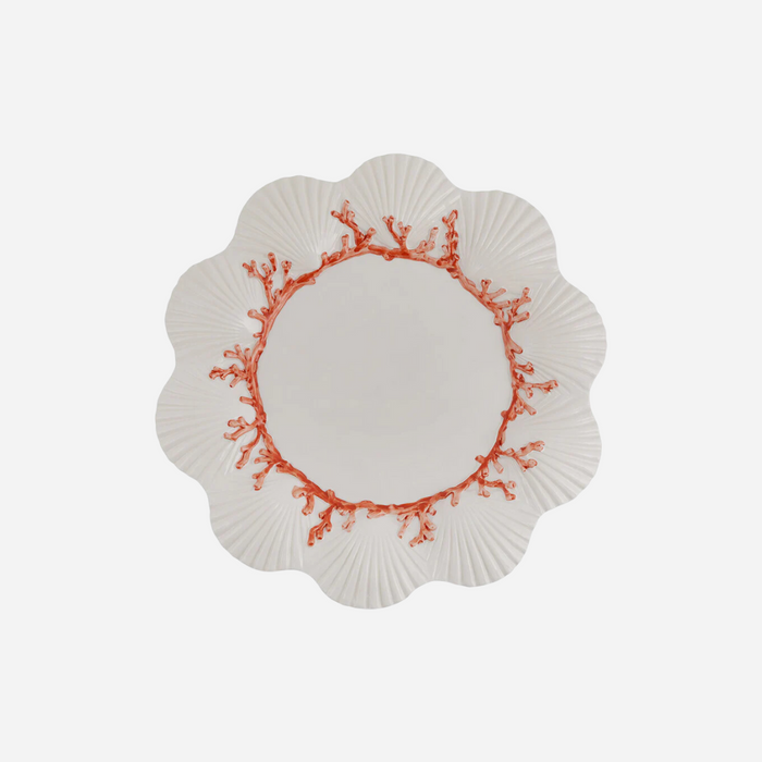 Saint Jacques Coral Red Dinner Plates, Set of 4