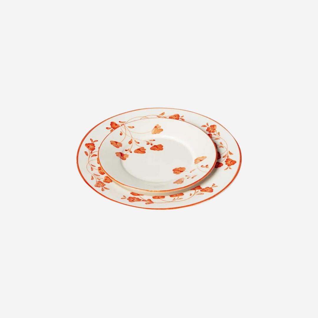 Wish Me Luck Burnt Orange Dinner Plate, Set of 6