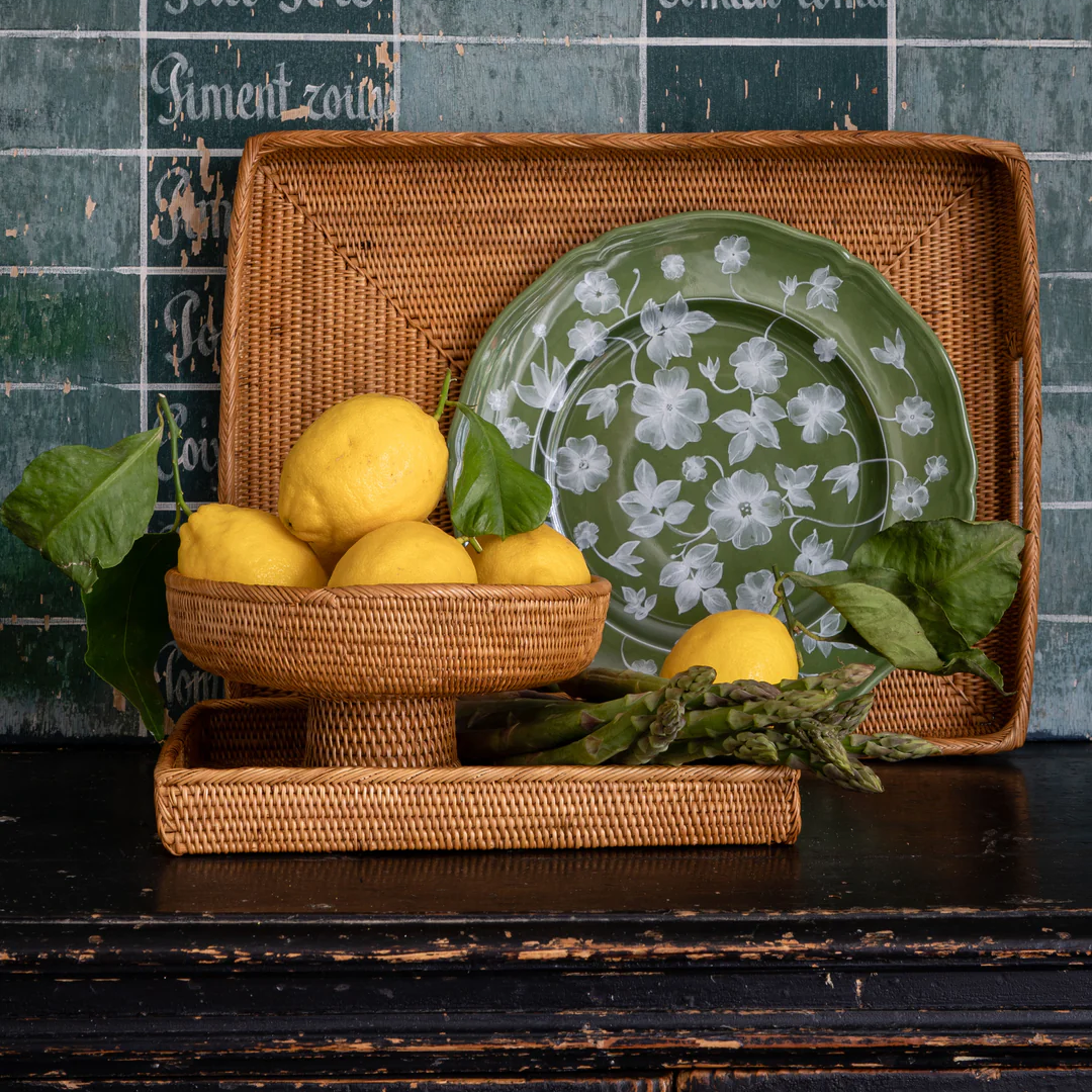 Floral Green Charger Plate, Set of 4