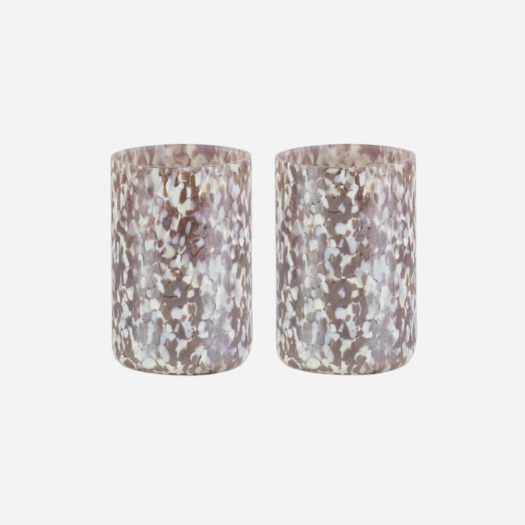 Macchia Ivory & Violet Tumblers, Set of 2