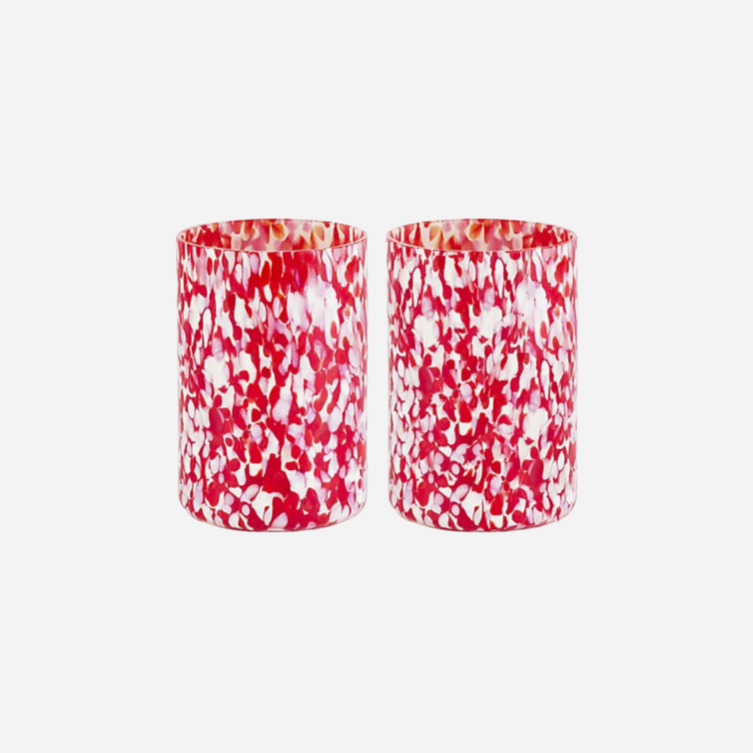 Macchia Red & Ivory Tumblers, Set of 2