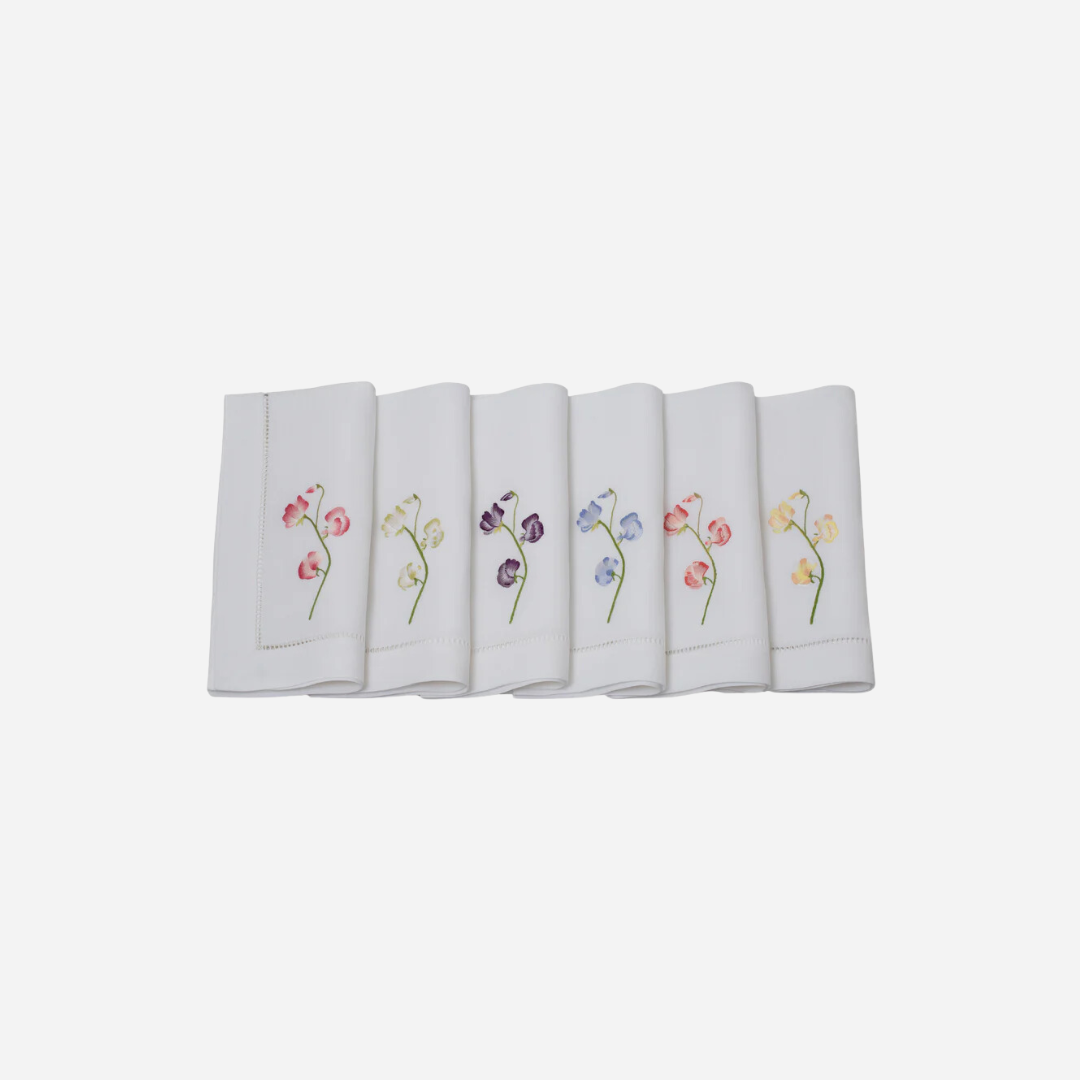 Sweet Pea Napkins, Set of 6