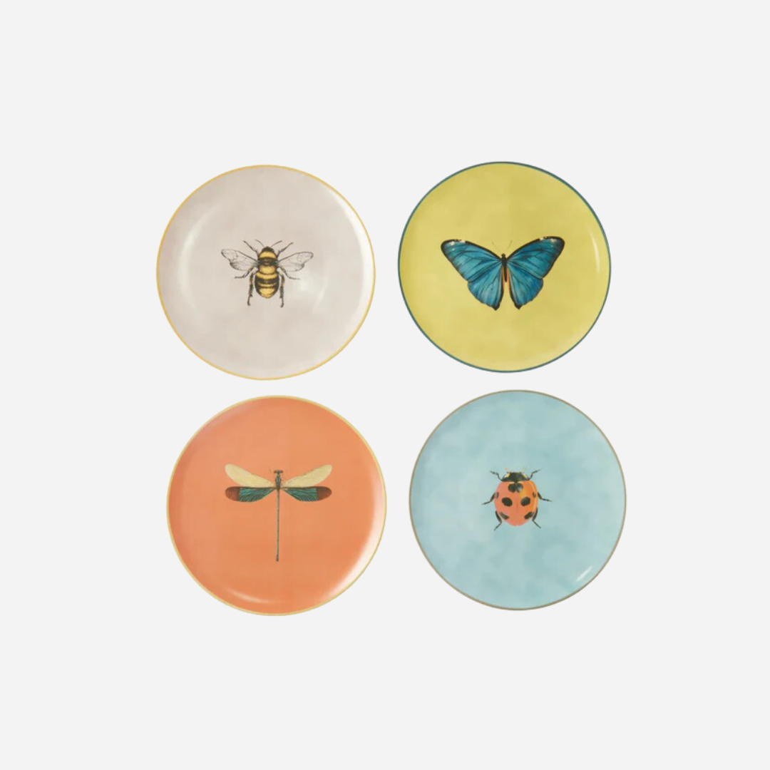 Insect Salad Plates, Set of 4