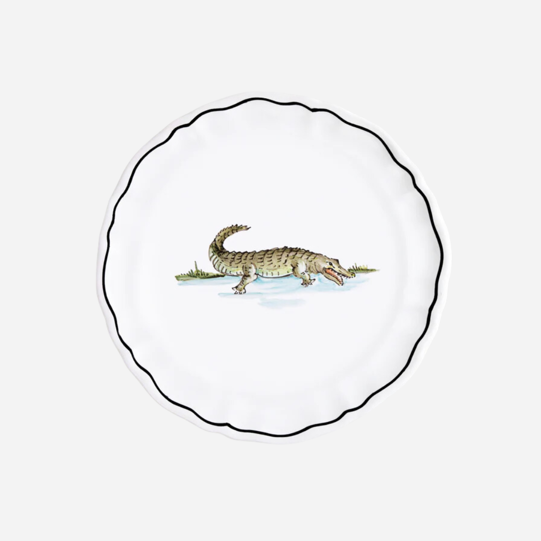 La Savane Crocodile Salad Plate, Set of 2