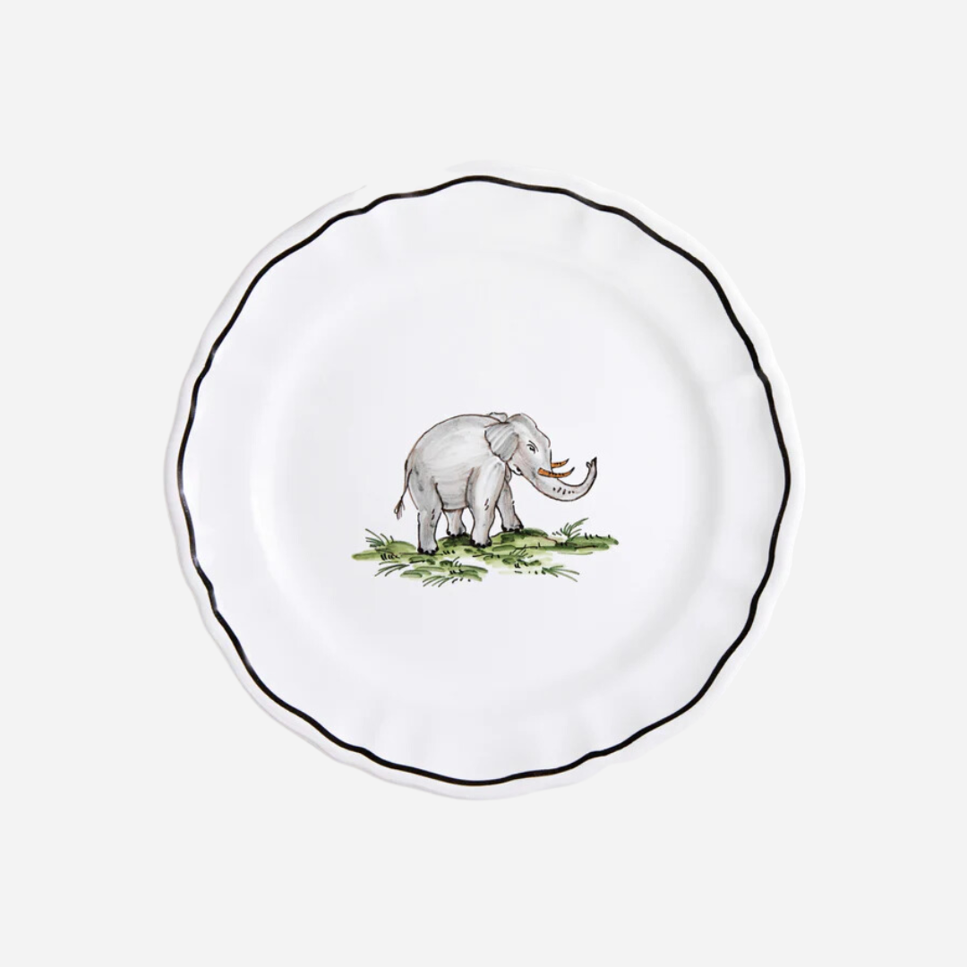 La Savane Elephant Salad Plate, Set of 2