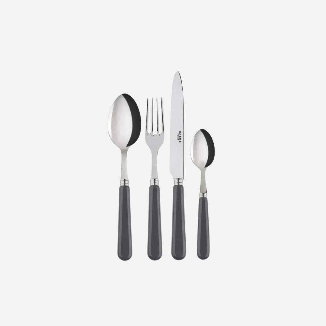 Pop-Unis Dark Grey  4-Piece Cutlery Set