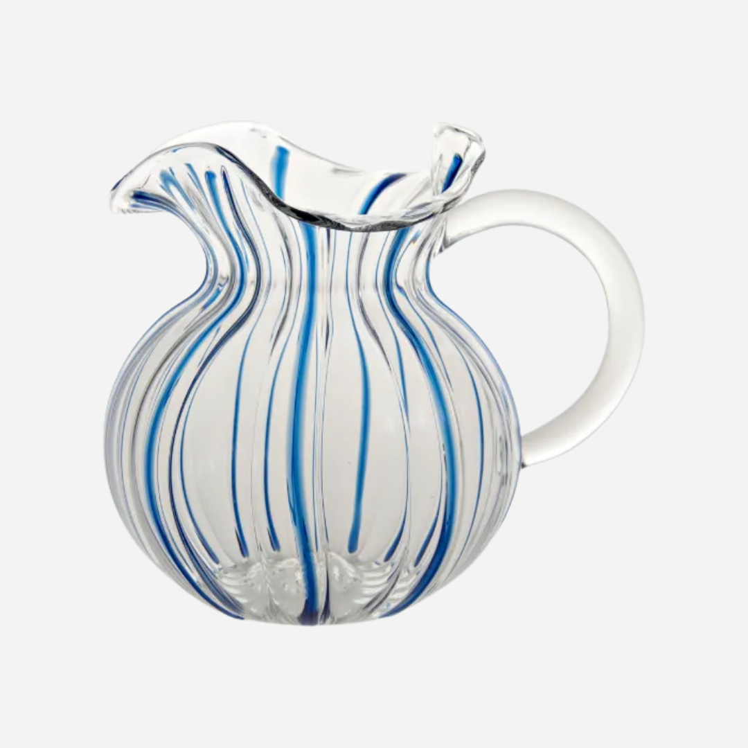 Franci Glass Pitcher, Blue