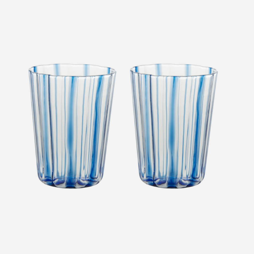 Carlos Blue Glass Tumbler, Set of 2