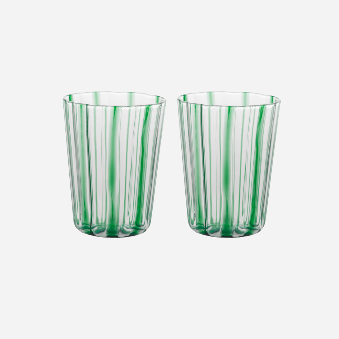Carlos Green Glass Tumbler, Set of 2