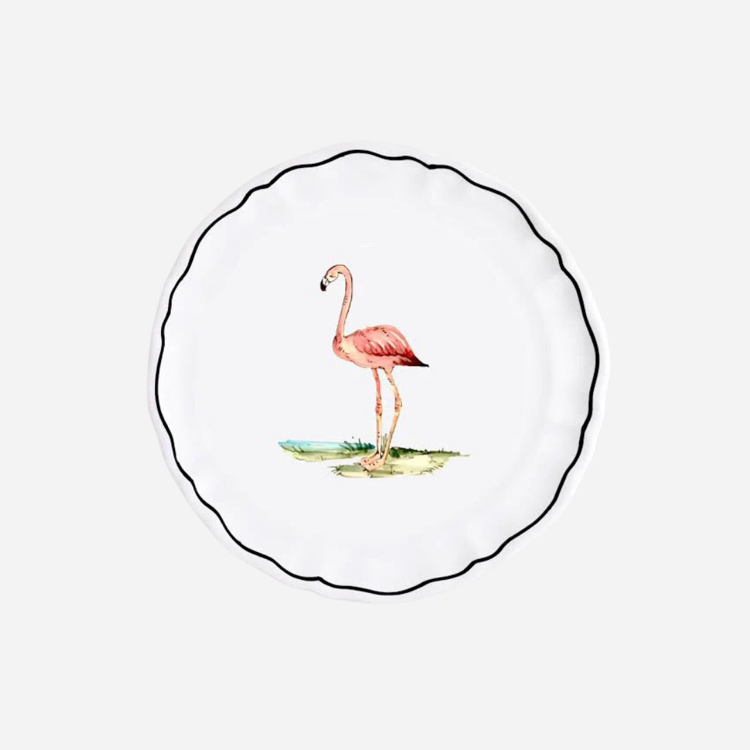 La Savane Flamingo Salad Plate, Set of 2