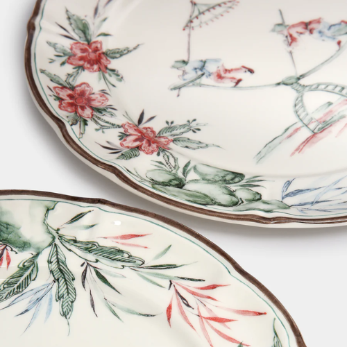 Chinoiseries Scene Dinner Plate, Set of 12