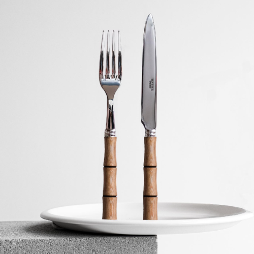 Bamboo Light Press Wood 8-Piece Cutlery Set