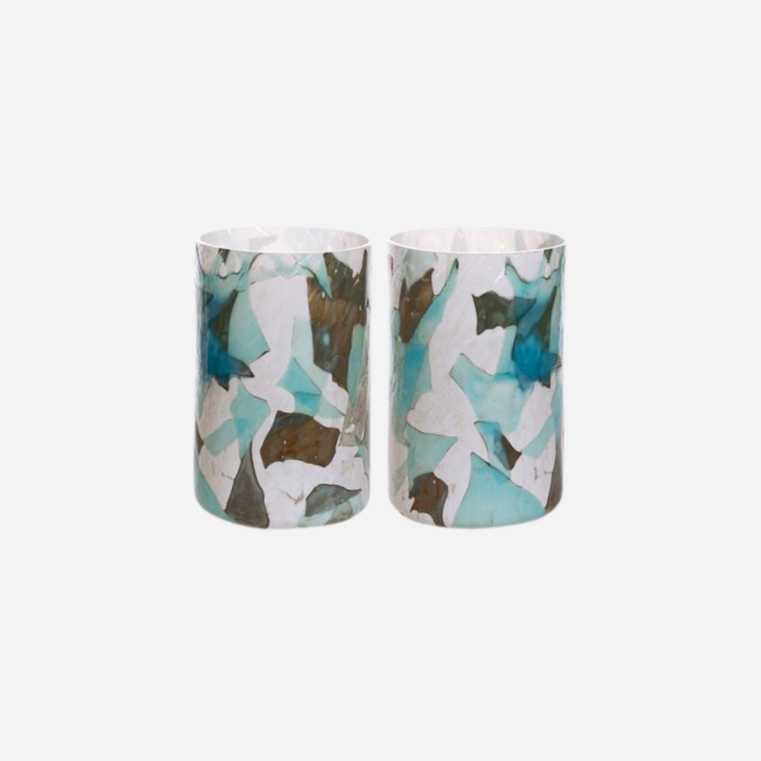 Nougat Aquamarine Tumblers, Set of 2