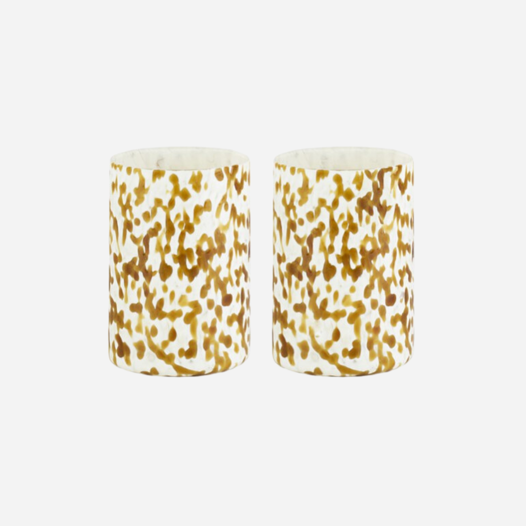 Macchia Ivory & Amber Tumblers, Set of 2