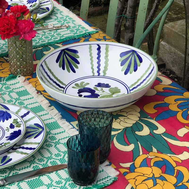 Blossom Blue Salad Serving Bowl