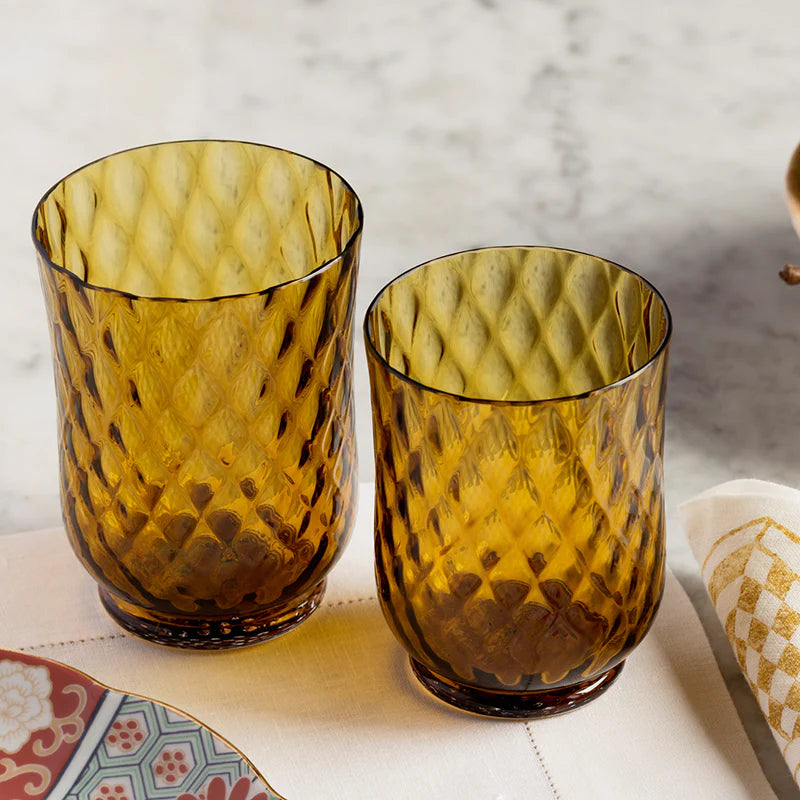 Balloton Amber Wine Glass, Set of 2